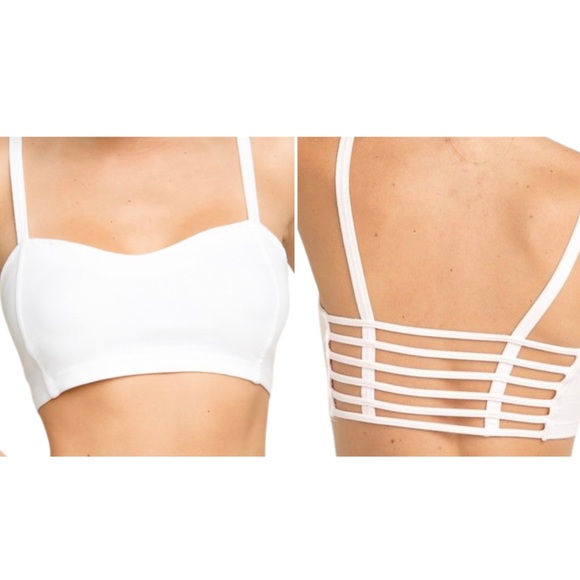 Brandy Melville White Chiyo Crop Top / Bralette - Picture 1 of 6